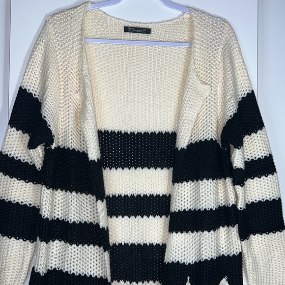 SIMPLEE stripe sweater duster - Picture 5 of 9
